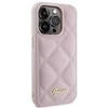 Dėklas GUESS GUHCP15LPSQSQSP IPHONE 15 PRO 6.1 "Rožinis/Rožinis HARDCASE QUILTED METAL LOGO