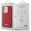 Apple iPhone 15 Pro Guess dėklas Silicone Script Metal Logo & Frame (GUHCP15LSMBSLM) raudonos spalvos