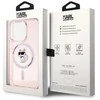 Apple iPhone 15 Pro Karl Lagerfeld dėklas IML Choupette MagSafe (KLHMP15LHFCCNOP) rožinės spalvos