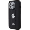 Apple iPhone 15 Pro Karl Lagerfeld dėklas Gripstand Saffiano Choupette Pins (KLHCP15LGSACHPK) juodos spalvos