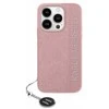 Karl Lagerfeld KLHCP15LPSAKDGCP Apple iPhone 15 Pro 6.1″ rožinės spalvos kietas dėklas Saffiano Rhinestones & Charm