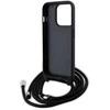 Karl Lagerfeld dėklas, skirtas iPhone 15 Pro 6,1 KLHCP15LSAKCPSK juodas HC Saffiano KC Metal Pin Crossbody