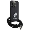 Karl Lagerfeld dėklas, skirtas iPhone 15 Pro 6,1 KLHCP15LSAKCPSK juodas HC Saffiano KC Metal Pin Crossbody