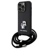 Karl Lagerfeld dėklas, skirtas iPhone 15 Pro 6,1 KLHCP15LSAKCPSK juodas HC Saffiano KC Metal Pin Crossbody