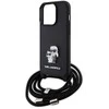 Karl Lagerfeld dėklas, skirtas iPhone 15 Pro 6,1 KLHCP15LSAKCPSK juodas HC Saffiano KC Metal Pin Crossbody