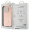 Dėklas GUESS GUHCP15XPCRTHCP IPHONE 15 PRO MAX Rožinis/Rožinis HARDCASE CROCO TRIANGLE METAL LOGO