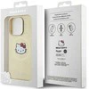 Apple iPhone 15 Pro Max Hello Kitty dėklas odinis Kitty Head MagSafe (HKHMP15XPGHCKD) aukso spalvos