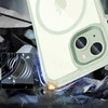 Apple iPhone 15 Tech-Protect Magmat MagSafe transparent telefono dėklas žalios spalvos