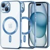 Apple iPhone 15 Tech-Protect MagShine light telefono dėklas mėlynos spalvos