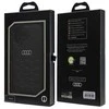 Audi Synthetic Leather Apple iPhone 16 6.1″ juodos spalvos kietas dėklas AU-TPUPCIP16-GT/D2-BK
