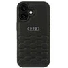 Audi Synthetic Leather Apple iPhone 16 6.1″ juodos spalvos kietas dėklas AU-TPUPCIP16-GT/D2-BK