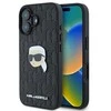 Apple iPhone 16 Karl Lagerfeld Saffiano Monogram Karl Head Pin (KLHCP16SPGKLKIPK) dėklas telefonui juodos spalvos