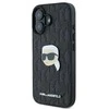 Apple iPhone 16 Karl Lagerfeld Saffiano Monogram Karl Head Pin (KLHCP16SPGKLKIPK) dėklas telefonui juodos spalvos