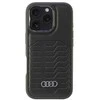 Audi Synthetic Leather MagSafe Apple iPhone 16 Pro 6.3″ juodos spalvos kietas dėklas AU-TPUPCMIP16P-GT/D3-BK