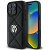 Dėklas DKNY DKHCP16LPQDSLK Apple iPhone 16 Pro 6.3″ juodos spalvos Quilted Stack Logo