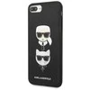 Karl Lagerfeld KLHCI8LSAKICKCBK Apple iPhone7 Plus / 8 Plus juodos spalvos kietas dėklas Saffiano Karl&Choupette