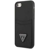 Apple iPhone SE 2022 / SE 2020 / 7 / 8 Guess dėklas Saffiano Triangle Logo Cardslot juodos spalvos