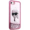 Karl Lagerfeld KLHCI8LNKHCP Apple iPhone 7/8/SE 2020 / SE 2022 rožinės spalvos kietas dėklas Glitter Karl Head