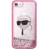 Karl Lagerfeld KLHCI8LNKHCP Apple iPhone 7/8/SE 2020 / SE 2022 rožinės spalvos kietas dėklas Glitter Karl Head