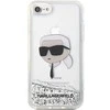 Karl Lagerfeld KLHCI8LNKHCH Apple iPhone 7/8/SE 2020 / SE 2022 sidabrinis kietas dėklas Glitter Karl Head