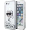 Karl Lagerfeld KLHCI8LNKHCH Apple iPhone 7/8/SE 2020 / SE 2022 sidabrinis kietas dėklas Glitter Karl Head