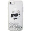 Karl Lagerfeld dėklas, skirtas iPhone 7 / 8 / SE KLHCI8LNCHCS sidabrinis HC skystas blizgus NFT Choupette galvutė