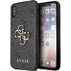Apple iPhone X / XS Guess dėklas 4G Big Metal Logo (GUHCPX4GMGGR) pilkos spalvos