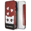 Dėklas Apple iPhone X / XS Karl Lagerfeld Book Valentine raudonos spalvos