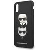Karl Lagerfeld dėklas, skirtas iPhone X / XS KLHCPXSAKICKCBK juodos spalvos kietas dėklas , skirtas Saffiano Karl-Choupette Head