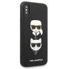 Karl Lagerfeld dėklas, skirtas iPhone X / XS KLHCPXSAKICKCBK juodos spalvos kietas dėklas , skirtas Saffiano Karl-Choupette Head