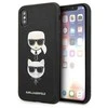 Karl Lagerfeld KLHCI65SAKICKCBK Apple iPhone XS Max juodos spalvos kietas dėklas Saffiano Karl&Choupette Head