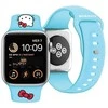 Hello Kitty apyrankė HKAWMSCHBLB Apple Watch 38/40/41mm Mėlyna apyrankė Silicone Kitty Head