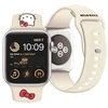 Apyrankė Apple Watch 1 / 2 / 3 / 4 / 5 / 6 / SE / 7 / 8 (38 / 40 / 41 mm) Hello Kitty dirželis silikoninis kitty galva (HKAWMSCHBLE) smėlio spalvos