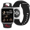 Hello Kitty apyrankė HKAWLSCHBLK Apple Watch 42/44/45/49mm juodos spalvos apyrankė Silicone Kitty Head