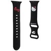 Hello Kitty apyrankė HKAWMSCHBLK Apple Watch 38/40/41mm juodos spalvos apyrankė Silicone Kitty Head