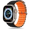 Apyrankė Apple Watch 4 / 5 / 6 / 7 / 8 / 9 / SE / Ultra 1 / 2 (42 / 44 / 45 / 49 mm) Tech-Protect IconBand Pro juodos ir oranžinės spalvos