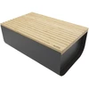 ASI Alessi BG03DG Mattina Brotkasten, Stahl, Bambusholz, dunkelgrau