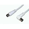 ASSMANN TV Antenna Cable, IEC/M to angled IEC/F, 9.5MM, Double Shielded, Braiding 96×0.12, 90DB Length 5.0M, baltas