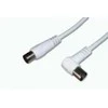 ASSMANN TV Antenna Cable, IEC/M to angled IEC/F, 9.5MM, Double Shielded, Braiding 96×0.12, 90DB Length 1.5M, baltas