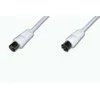 ASSMANN TV Antenna Cable, IEC/M to IEC/F, Straight, 9.5MM, double shielded, Braiding 96×0.12, 90DB Length 1.5M, baltas