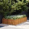 Aukštas sodo lovelis, 195x100x36cm, Corten plienas