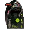 Flexi Black Design L pavadėlis šunims iki 50kg juostinis 5m rožinės spalvos