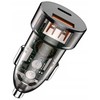 Automobilinis įkroviklis 30W PD USB-C + USB 3.0 Jellico F12 juodos spalvos