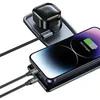 USAMS automobilinis įkroviklis with retractable cable 1xUSB-C+1x Lightning C41 PD 30W Fast Charge juodas/juodas CC2