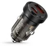 Automobilinis įkroviklis 30W USB-C PD + QC3.0 USB Tech-Protect CC30W juodos spalvos