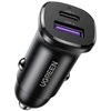 Automobilinis įkroviklis 30W USB-C + USB UGREEN EC305 juodos spalvos