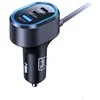 3Mk apsaugos priedai - 3mk dvigubas automobilinis įkroviklis 135W PD QC PPS USB 2A4C Juodas/Pilkas