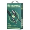 Automobilinis įkroviklis 45W su kabeliu 2in1 USB-C + Lightning Remax Ruichy Series RCC356 juodos spalvos