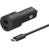 Automobilinis įkroviklis Motorola TurboPower 45W Dual USB-A/USB-C su kabeliu USB-C 1m juodos spalvos