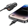 Automobilinis įkroviklis USAMS YT Series CC283 60W 1xUSB-A 1xUSB-C juodas